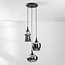 Design pendant light Zian – 3-light black with smoked glass in various shapes