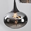 3-light pendant light Zian - black with smoked glass and mirror effect