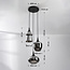 3-light pendant light Zian - black with smoked glass and mirror effect