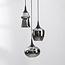 3-light pendant light Zian - black with smoked glass and mirror effect