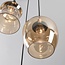 3-light pendant light Zian - black with amber glass in various shapes