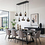 6-light pendant lamp Lior Black with smoked glass and Mirror effect shades in various shapes