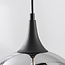 6-light pendant lamp Lior Black with smoked glass and Mirror effect shades in various shapes