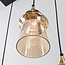 6-light pendant lamp Lior Black with Amber glass in various shapes