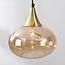 6-light pendant light Lior - gold with amber glass