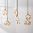 6-light pendant light Lior - gold with amber glass
