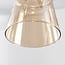 Pendant light Cael gold with amber glass in various shapes – 8-light