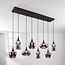 Pendant light Cael black with smoked glass and mirror effect in various shapes – 8-light