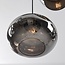 8-light pendant light Cael - black with smoked glass and mirror effect
