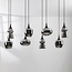 Pendant light Cael black with smoked glass and mirror effect in various shapes – 8-light