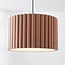 Modern pendant light Ripla with round linen shade - mocha brown