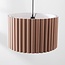 Modern pendant light Ripla with round linen shade - mocha brown