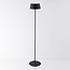 Rivet outdoor floor lamp with rechargeable solar reading light – black