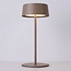 Rechargeable table lamp Auris in taupe with integrated dimmable LED