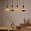 4-light pendant light Nivelle black - set with dimmable E27 LED bulbs