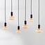 6-light industrial pendant lamp Nivelle including dimmable E27 bulbs - black