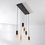 Pendant light Caverna 6-light with dimmable E27 bulbs and marble details