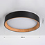 Design ceiling light Larios with integrated LED and 3-step dimmable Ø39 cm - black with wood accent