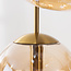 5-light Marui pendant lamp with amber glass globes and gold accents