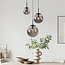 Modern Marui pendant lamp in black with three smoked glass globes