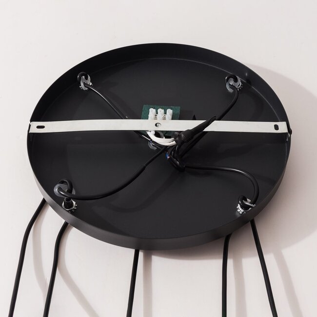 Modern pendant light Marui black with three smoked glass globes