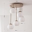 Modern beige Carato 5-light ceiling lamp with opal white glass globes
