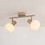 Phiene swivel ceiling lamp with two opal white glass shades - beige