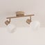 Rotatable ceiling light Phiene with two opal white glass shades - beige
