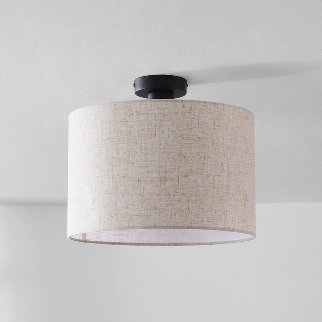 Modern ceiling light Linho with round fabric shade