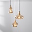 3-light designer pendant light Calypso with amber glass globes