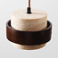 Natural 3-light Travé pendant lamp made of travertine (natural stone) and wood