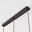 Natural 3-light pendant light Travé in travertine (natural stone) and wood