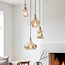 Retro designer pendant light Calypso with four amber glass globes