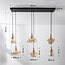 Industrial pendant light Calypso 6-light with amber glass