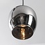 5-light pendant light Eloi with three smoked glass globes and two GU10 spotlights