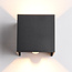 Modern square outdoor lamp Daniel black with motion and day/night sensor