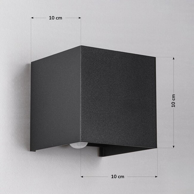 Modern square outdoor lamp Daniel black with motion and day/night sensor