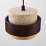Natural Travé pendant lamp made of travertine (natural stone) and wood