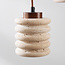 3-light cylinder pendant lamp Alva made of travertine (natural stone)