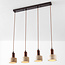 Luxury 4-light pendant lamp Muro made of travertine (natural stone) and wood