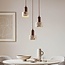 3-light pendant lamp Lito with terrazzo effect and wood