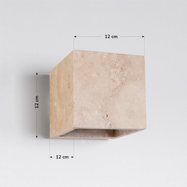 Cube wall light Roca in stone effect