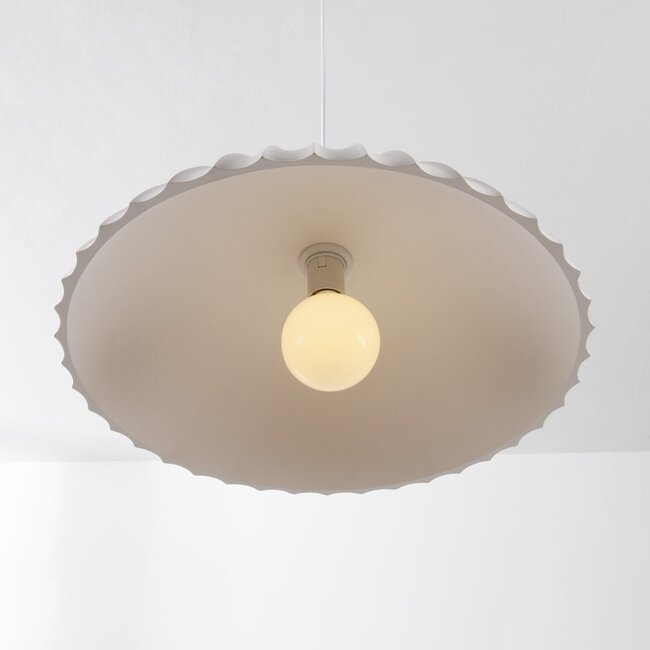 Ribbed pendant light Olea with matt chalk look (Gesso finish)