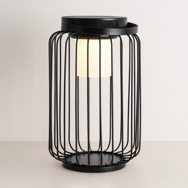 Solar lantern Luxon - black with integrated LED