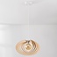 pendant light Lysa with open wooden shade - natural