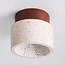 ceiling light Khada in travertine (natural stone) and wood