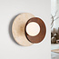 Modern Yacif wall lamp made of travertine (natural stone) and wood