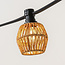 Festoon lighting cables in rattan look - mixed yellow-brown