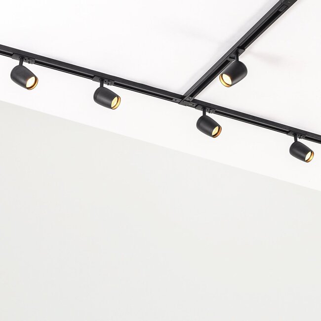 1-phase track system set of 3 metres with Kimi spotlights, black