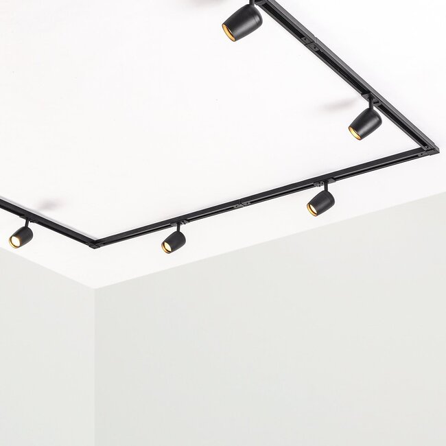 Modern 3-metre single-phase track lighting system with Kimi spotlights - ceiling lights